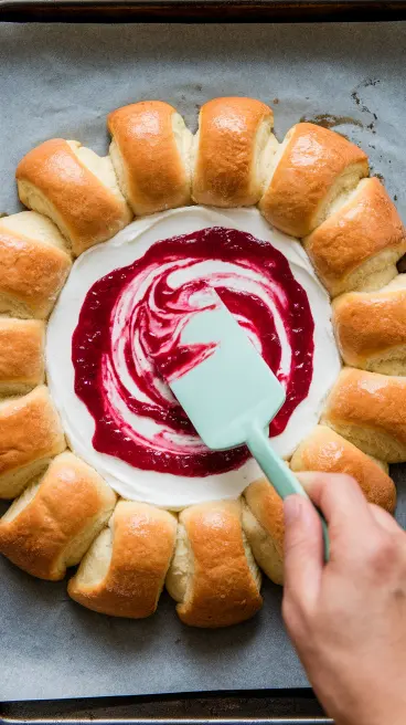 Raspberry Cream Cheese Crescent Ring 7 Arwa Recipes raspberry cream cheese crescent ring 2
