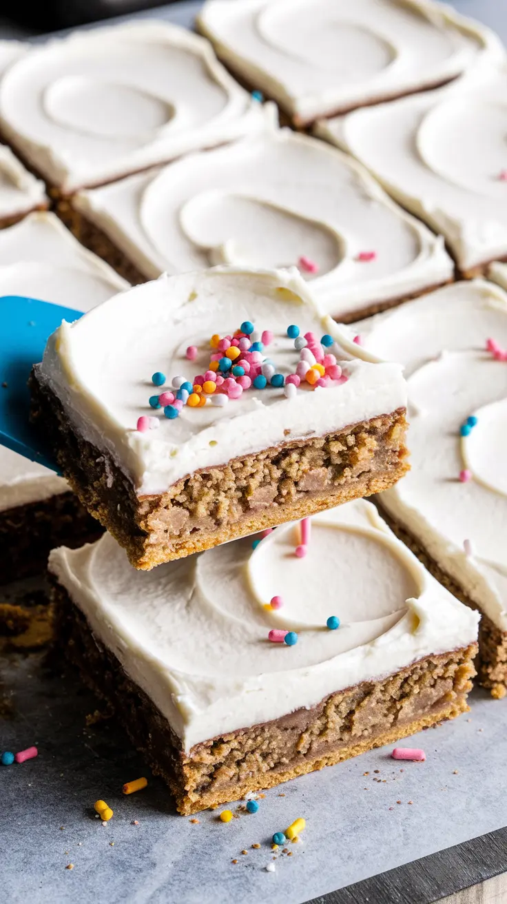 Cake Batter Blondies with Marshmallow Buttercream 12 Cake Batter Blondies with Marshmallow Buttercream