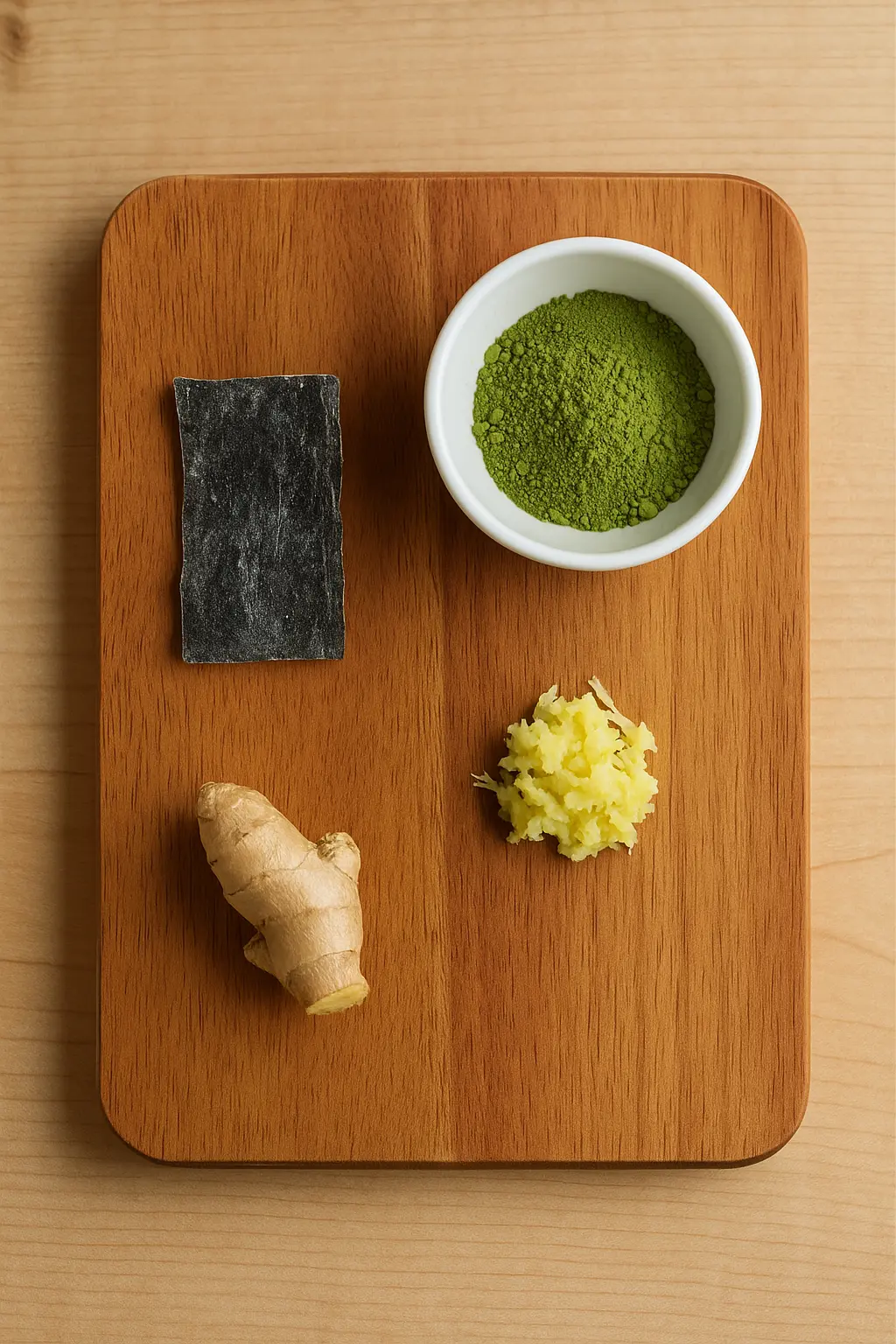 Japanese Mounjaro Recipe for Weight Loss (2025) 13 Japanese Mounjaro Recipe ingredients arranged on a wooden board